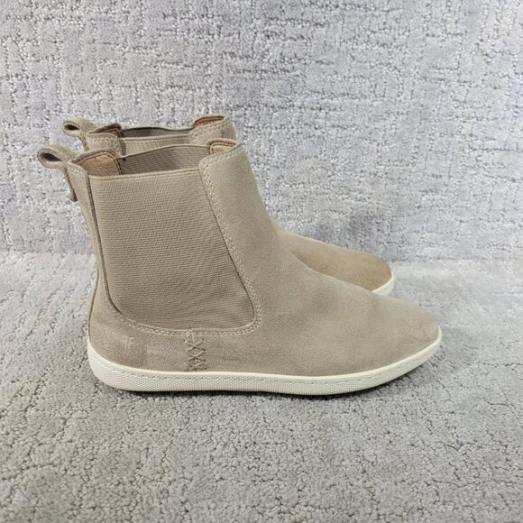 Frye Melissa Women's Size US 6 M Beige Pull On Suede Leather Ankle Chelsea Boots - Picture 3 of 9